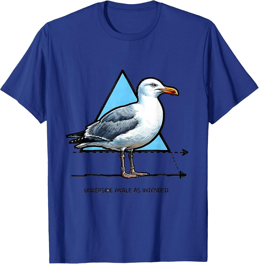 Underside Angle As Intended Funny Bird Pun Math Teacher T-Shirt - Royal Blue