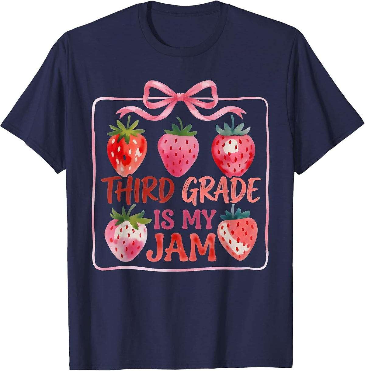 Third 3rd Grade is My Jam for Teacher Women Back to School T-Shirt - Navy Blue