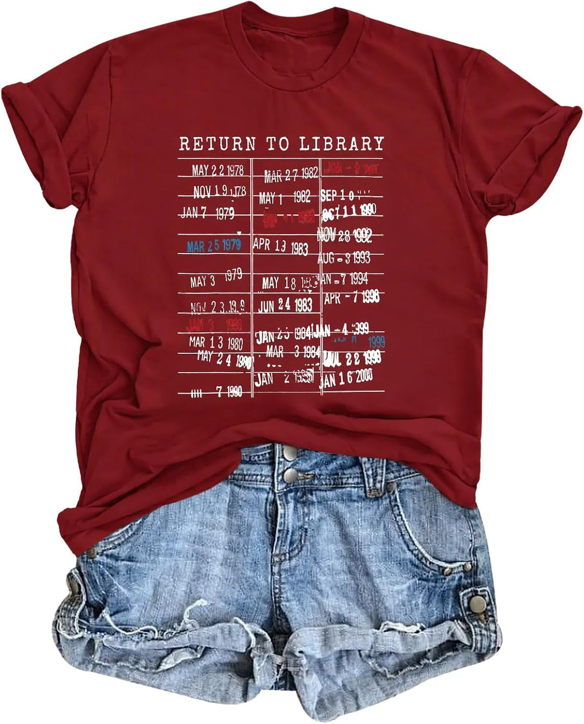 Reading Shirt for Women Bookish T Shirts Book Lover Gifts for Bookworm Readers Librarian Teacher Graphic Tees Tops - Wine Red