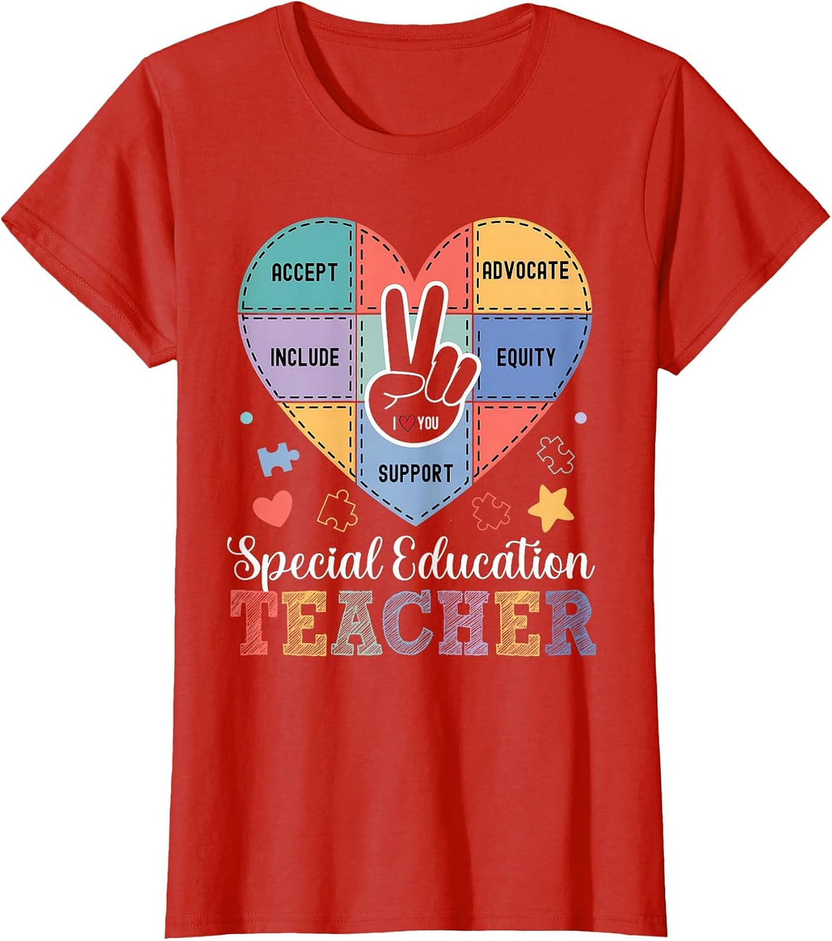 Inclusion Special Education Back to School SPED Teachers T-Shirt - Red