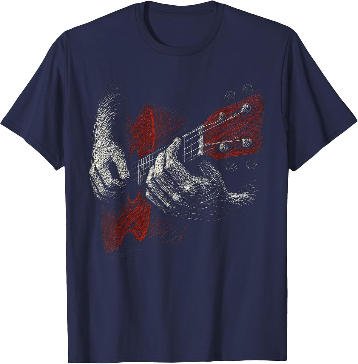 Acoustic Guitar Player Shirt Vintage Music Teacher Guitarist T-Shirt - Navy Blue