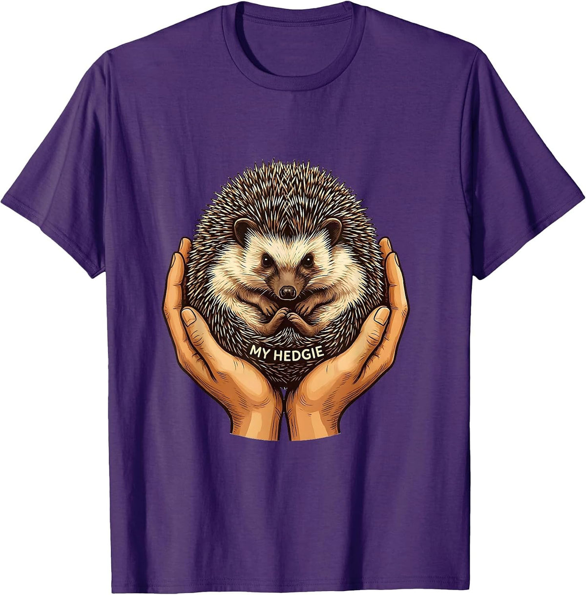 Men's My Hedgie Cute Hedgehog Lover Animal Humor T-Shirt - Purple