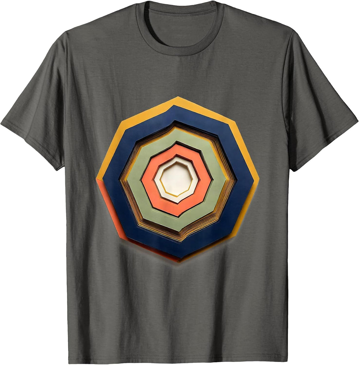 Fibonacci Spiral Golden Ratio Sacred Geometry Math T-Shirt - Asphalt Grey