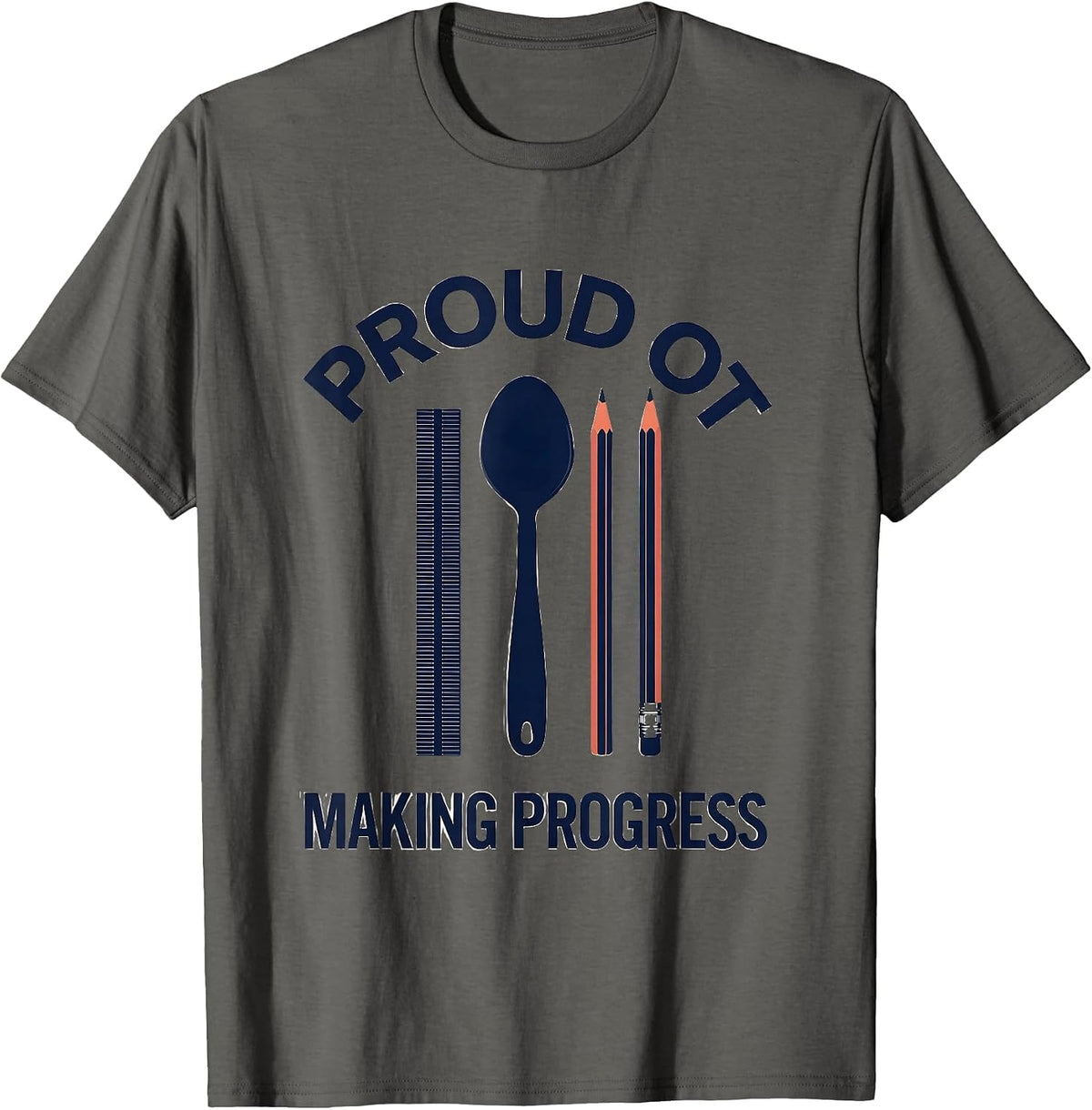 Men's Proud OT Making Progress Occupational Therapy Month T-Shirt - Asphalt Grey