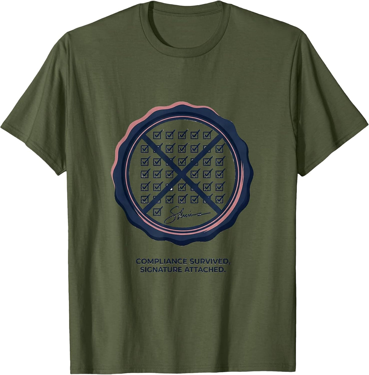 Men's Compliance Survived, Signature Attached Special Education T-Shirt - Olive Green