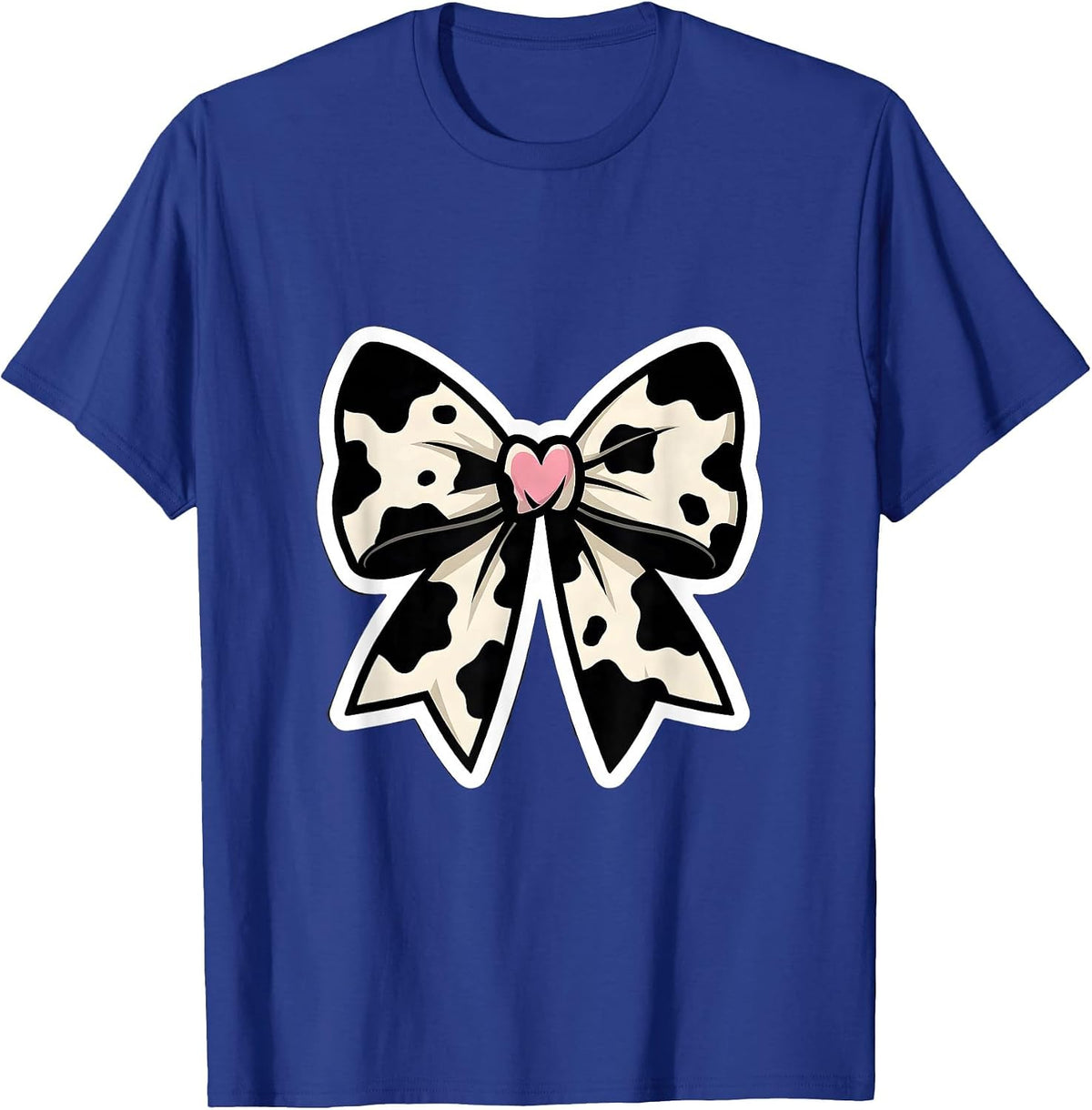Men's Cowprint Bow Coquette Cute Cow Lover Gift T-Shirt - Royal Blue