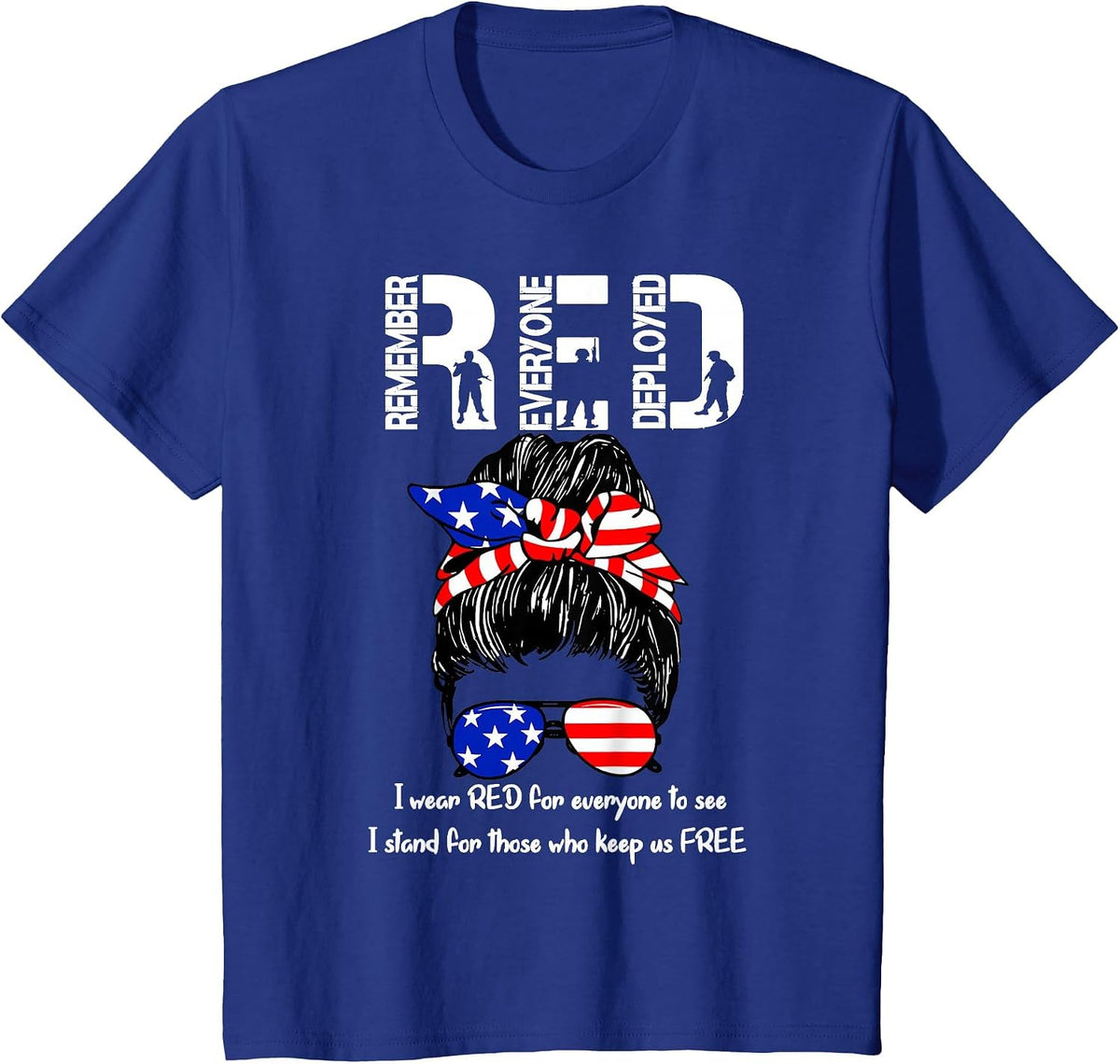 On Friday We Wear Red Military Support Troops T-Shirt - Royal Blue