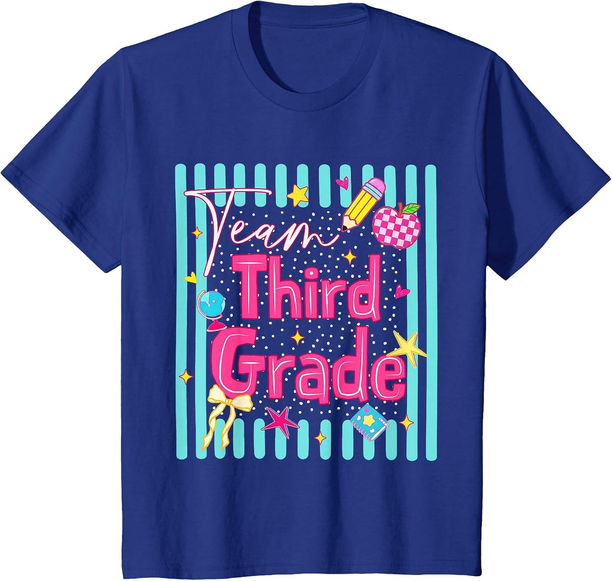 Back to School Team 3rd Third Grade Teacher Boy Girl Kid T-Shirt - Royal Blue