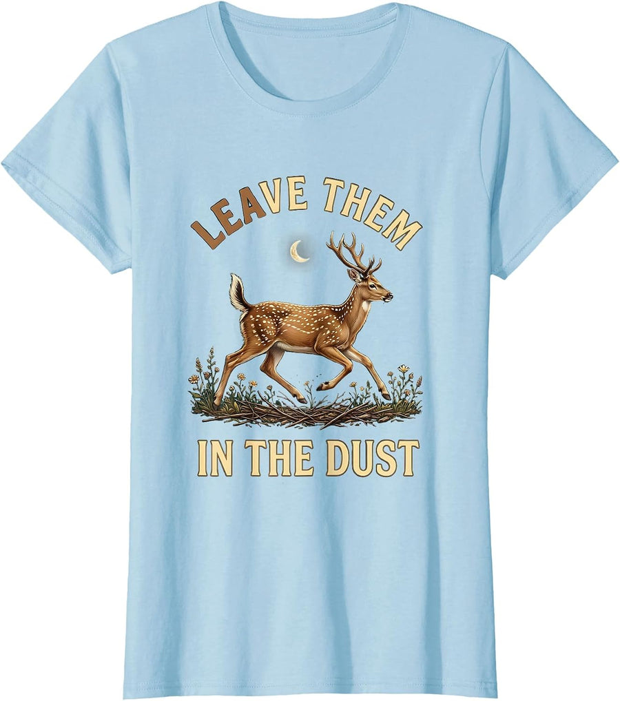 Women's Leave Them in the Dust Racing Graphic Design T-Shirt - Baby Blue