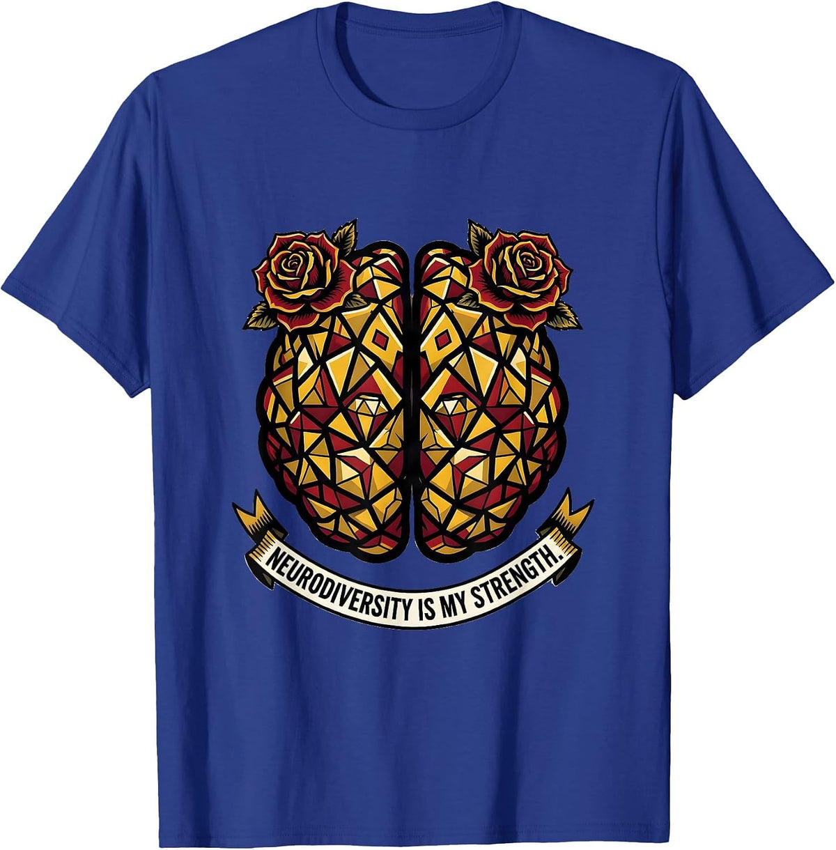 Men's Neurodiversity Is My Strength Autism Design T-Shirt - Royal Blue