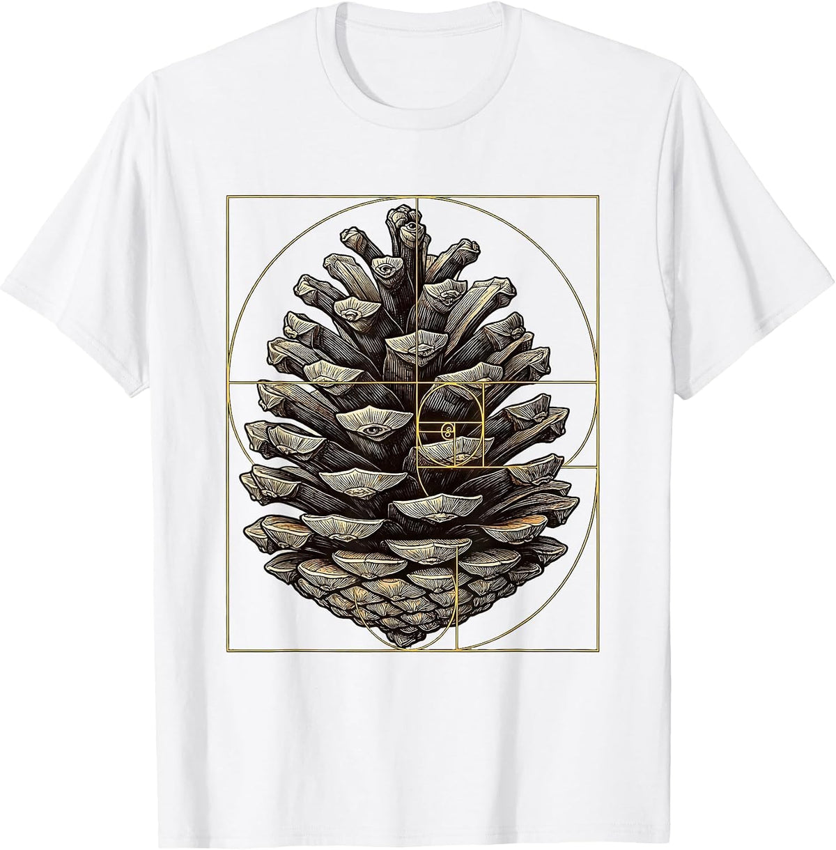 Men's Fibonacci Phyllotaxis Sacred Geometry Math Enthusiast T-Shirt - White
