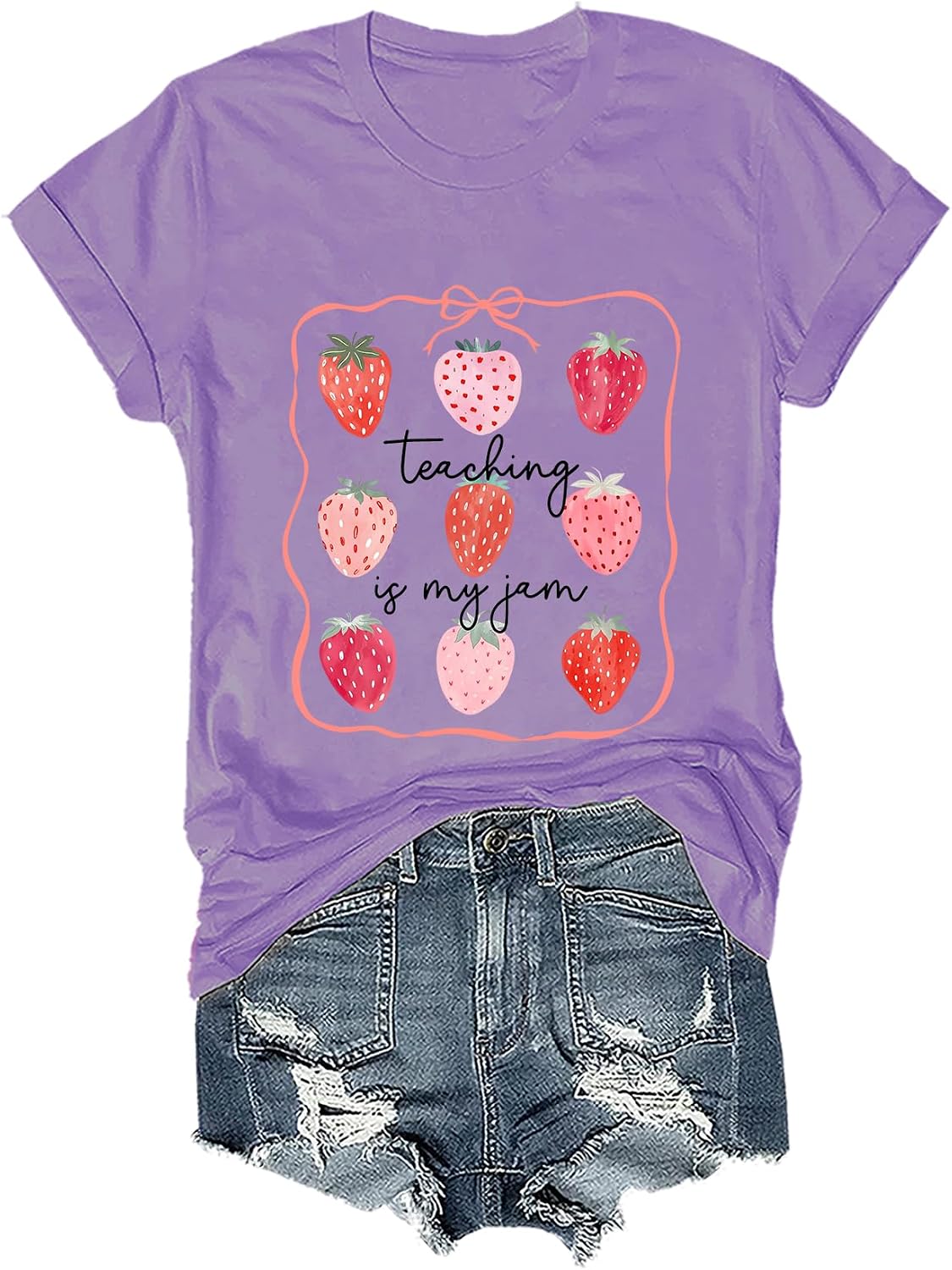Teaching is My Jam Shirt Teaching is My Jam V Neck Tshirt - Crewneck Purple-1