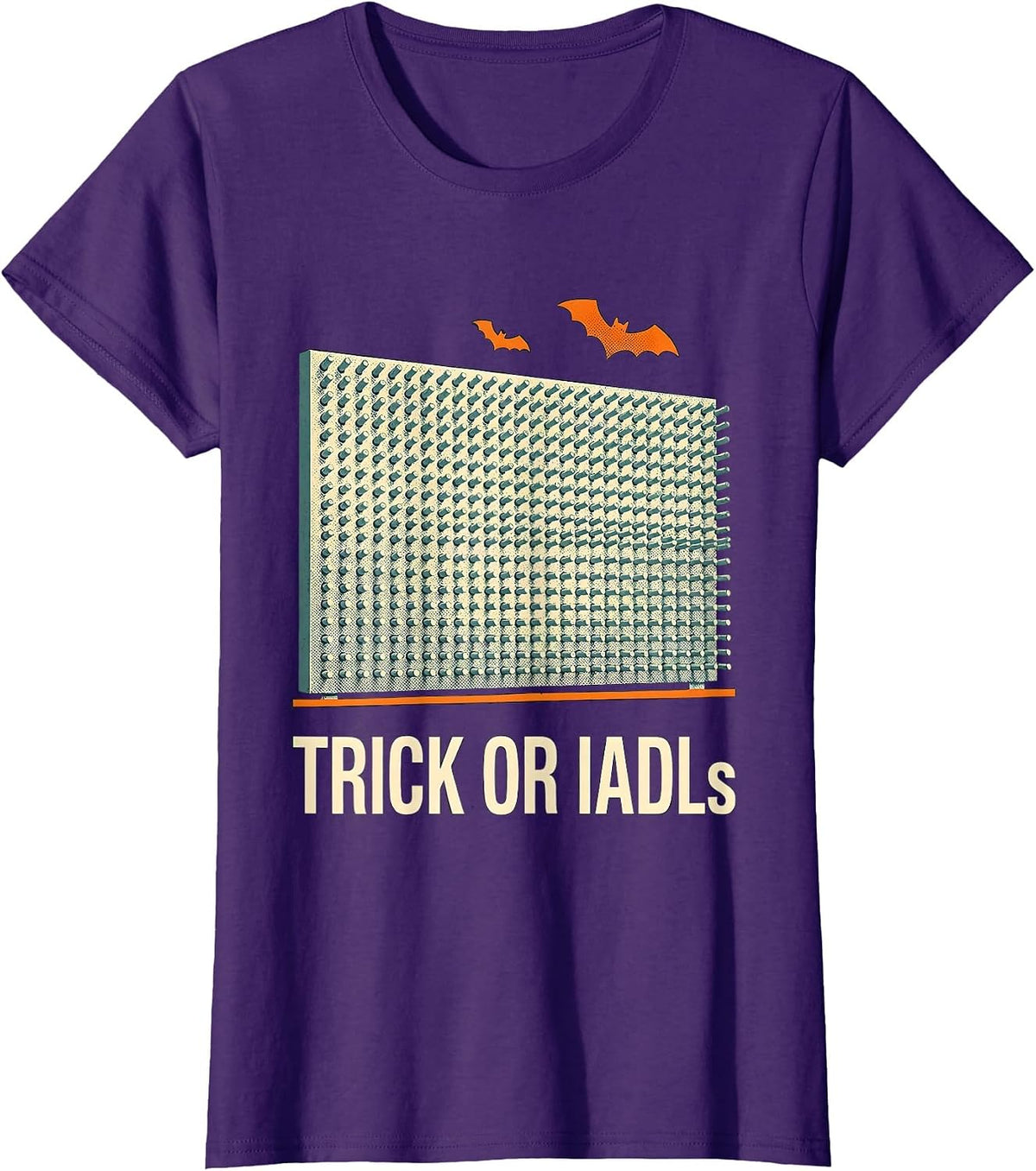 Women's Trick Or IADLs Funny Occupational Therapy Halloween T-Shirt - Purple