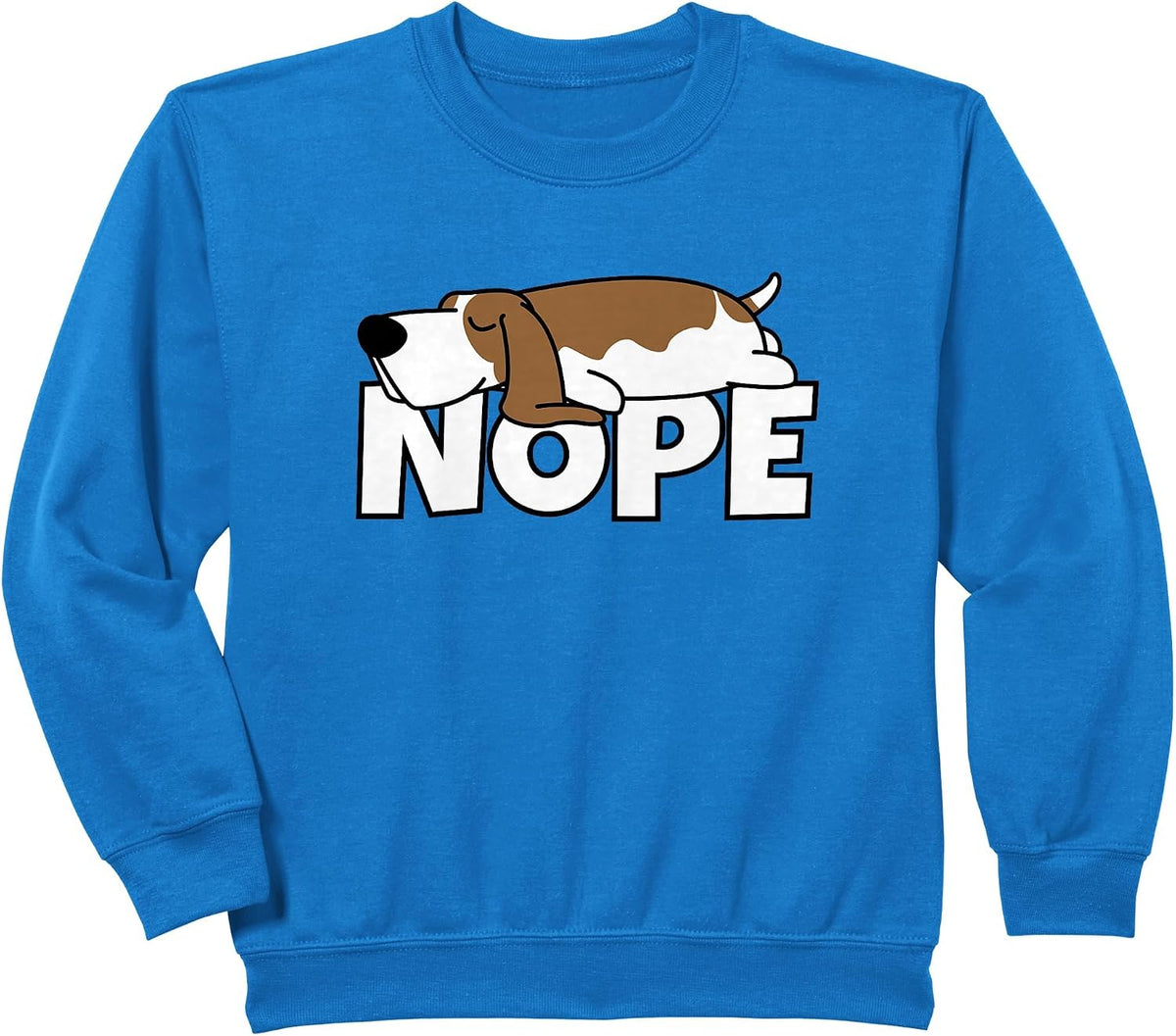 Lazy Basset Hound Cute Dog Nope Sweatshirt - Royal Blue