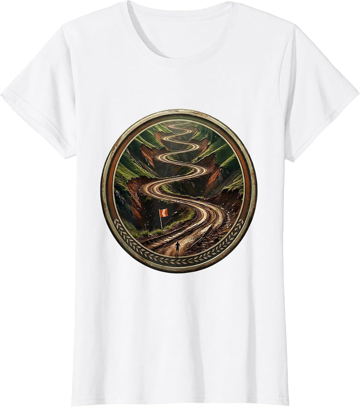 Women's Steep Switchback Course Vintage Cross Country Runner Gift T-Shirt - White