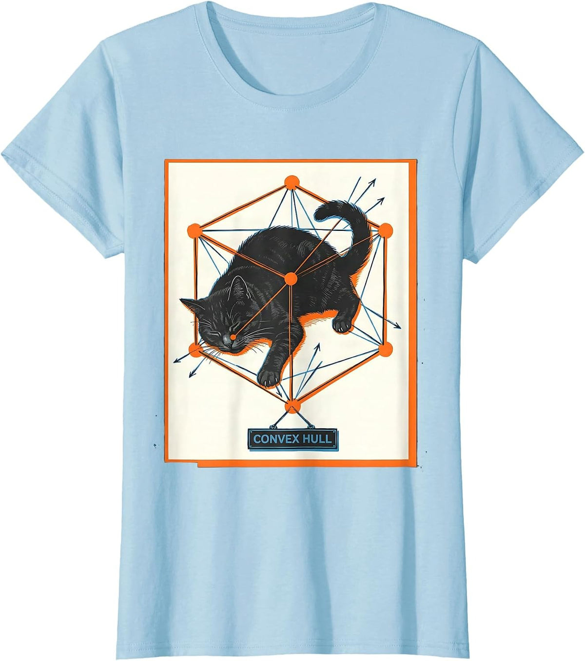 Convex Hull Funny Cat Math Science Teacher Gift T-Shirt - Baby Blue