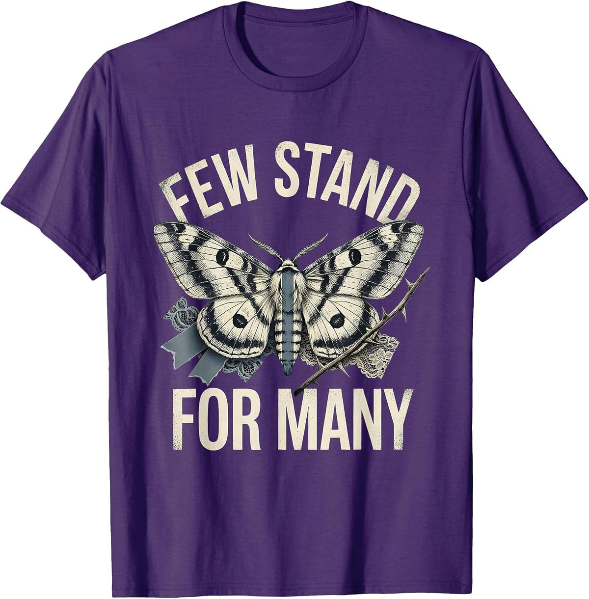 Men's Few Stand for Many Thin Blue Line Design T-Shirt - Purple
