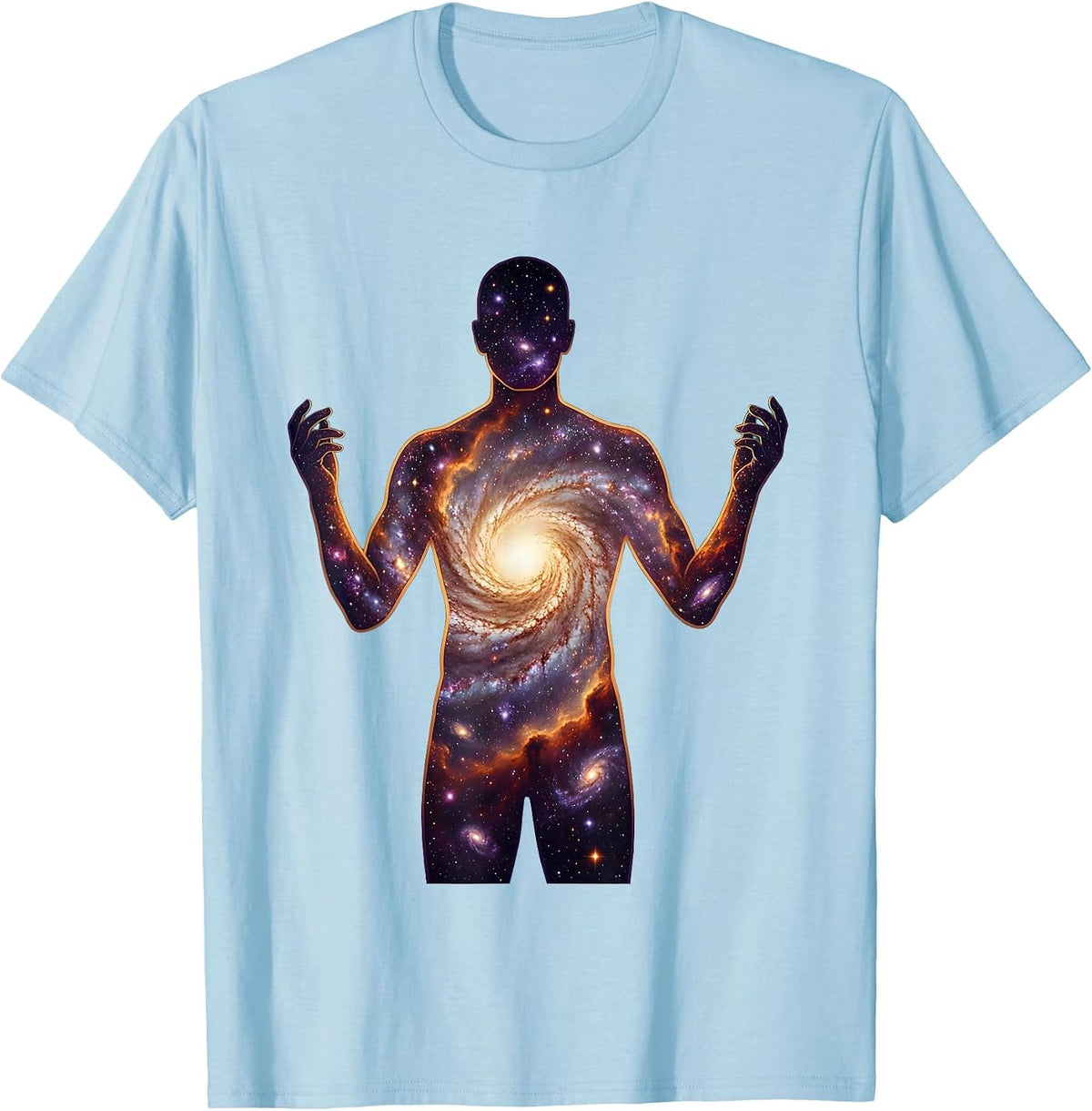 Men's Neurodiversity Galaxy Mind Human Silhouette T-Shirt - Baby Blue