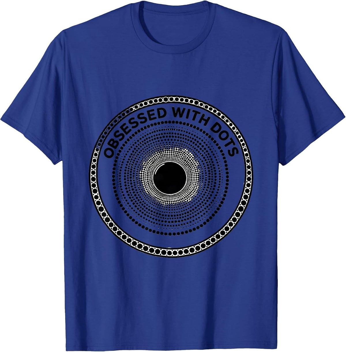 Men's Obsessed With Dots Quirky Pattern Design T-Shirt - Royal Blue