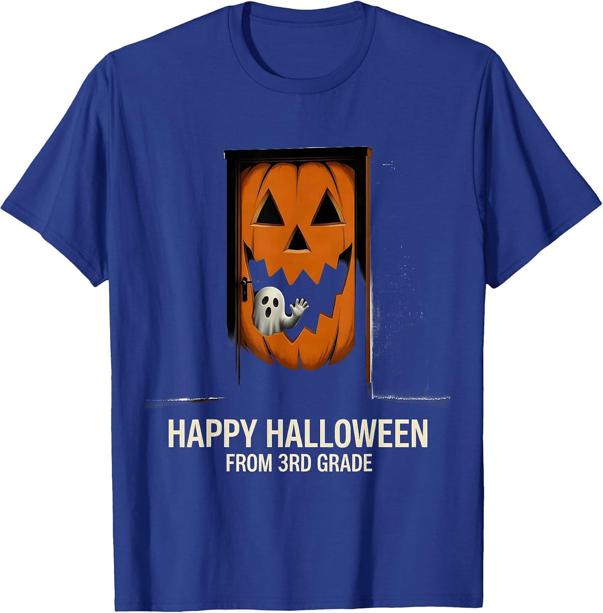 Men's Happy Halloween From 3rd Grade Spooky Third Grade Halloween T-Shirt - Royal Blue