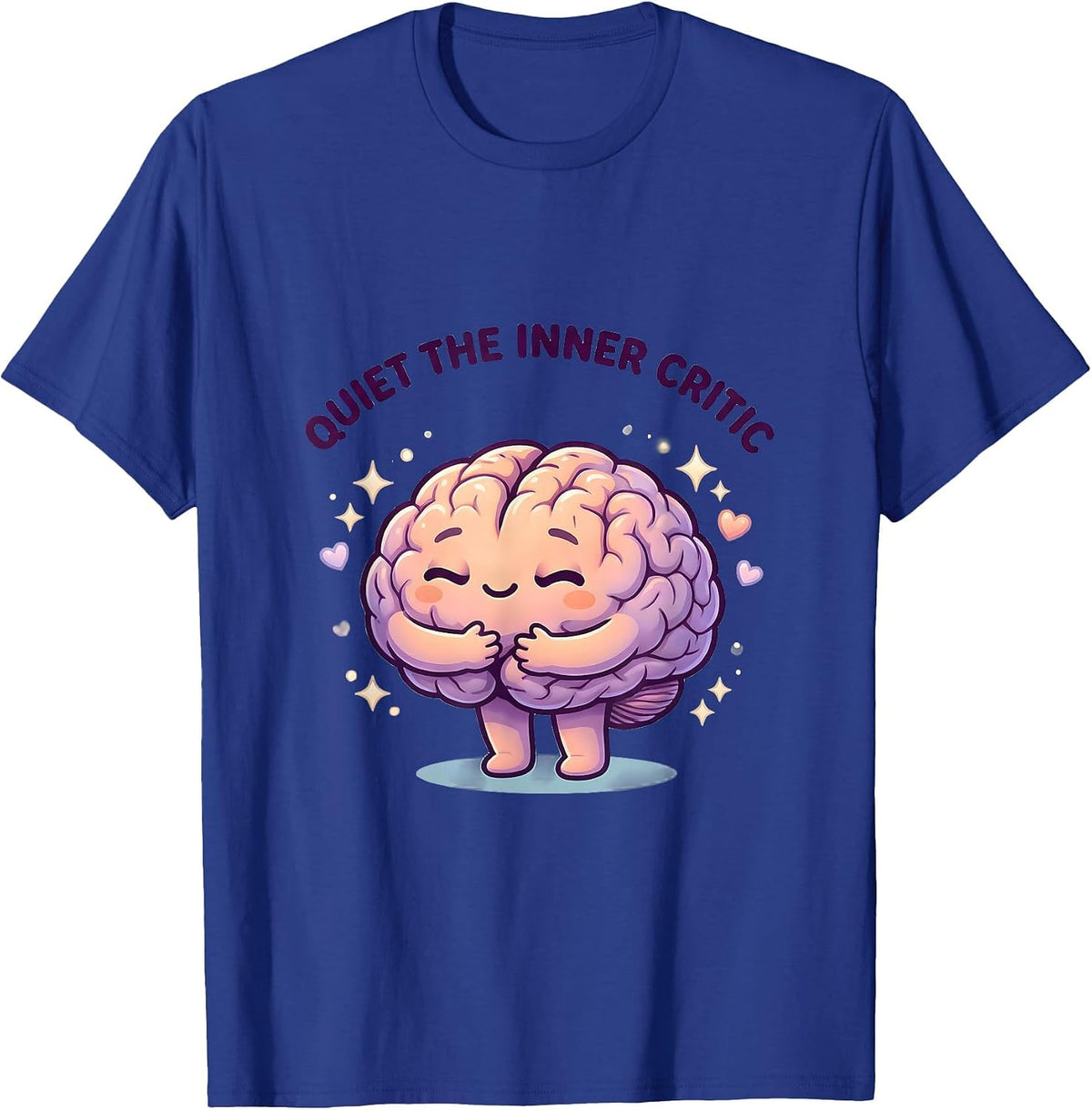 Men's Quiet the Inner Critic Mental Health Matters Design T-Shirt - Royal Blue