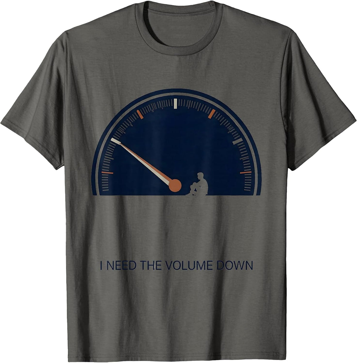 I Need The Volume Down Funny Neurodiversity Autism T-Shirt - Asphalt Grey