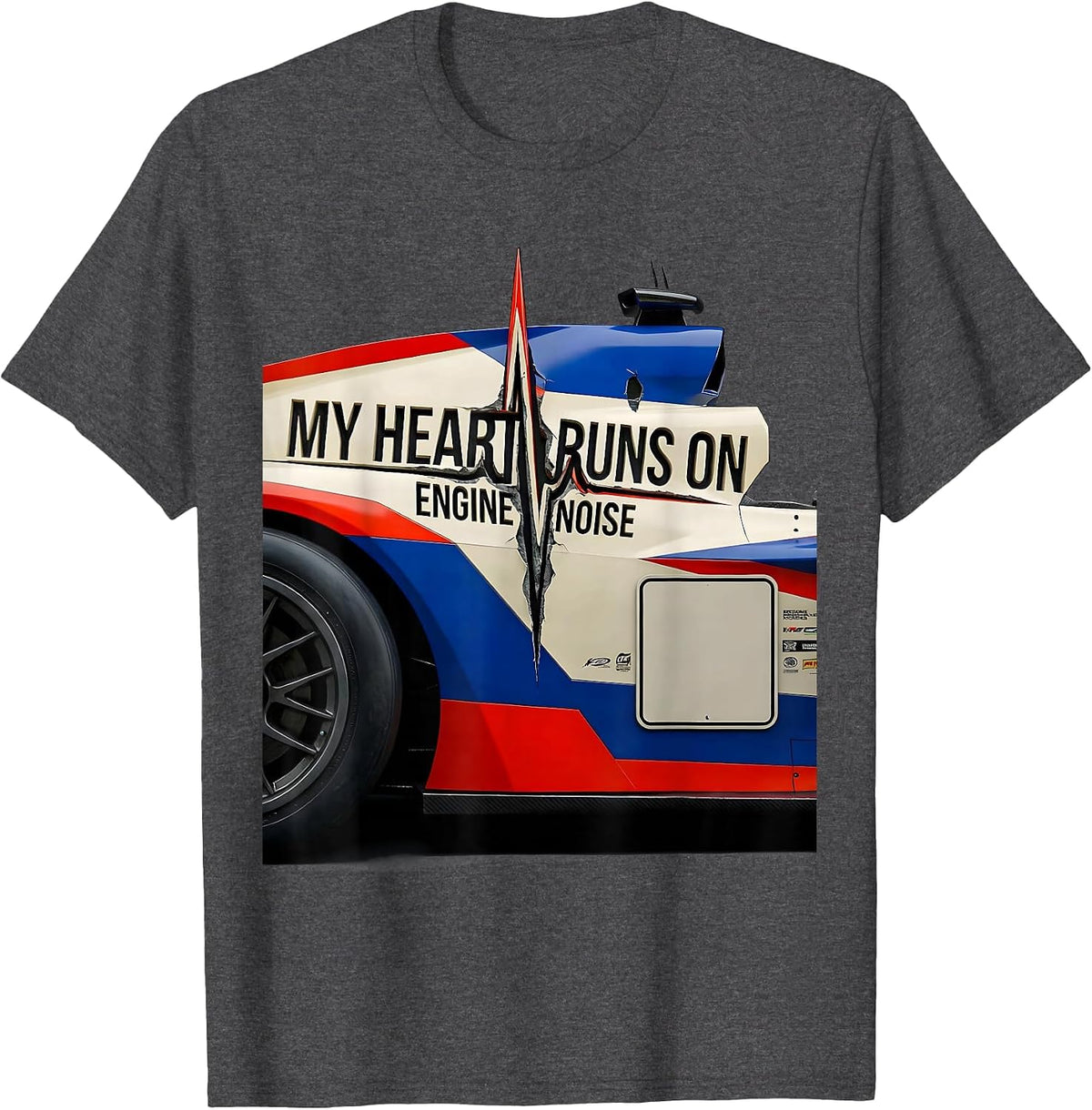 My Heart Runs On Engine Noise Racing Livery Car Guy Gift T-Shirt - Dark Heather Grey