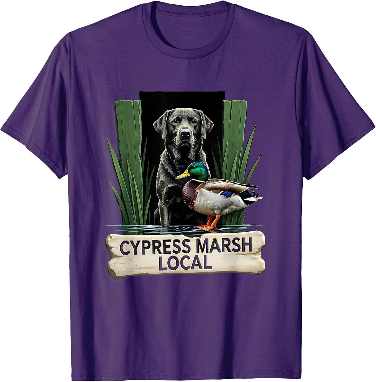 Cypress Marsh Local Labrador Retriever Hunting Dog Waterfowl T-Shirt - Purple