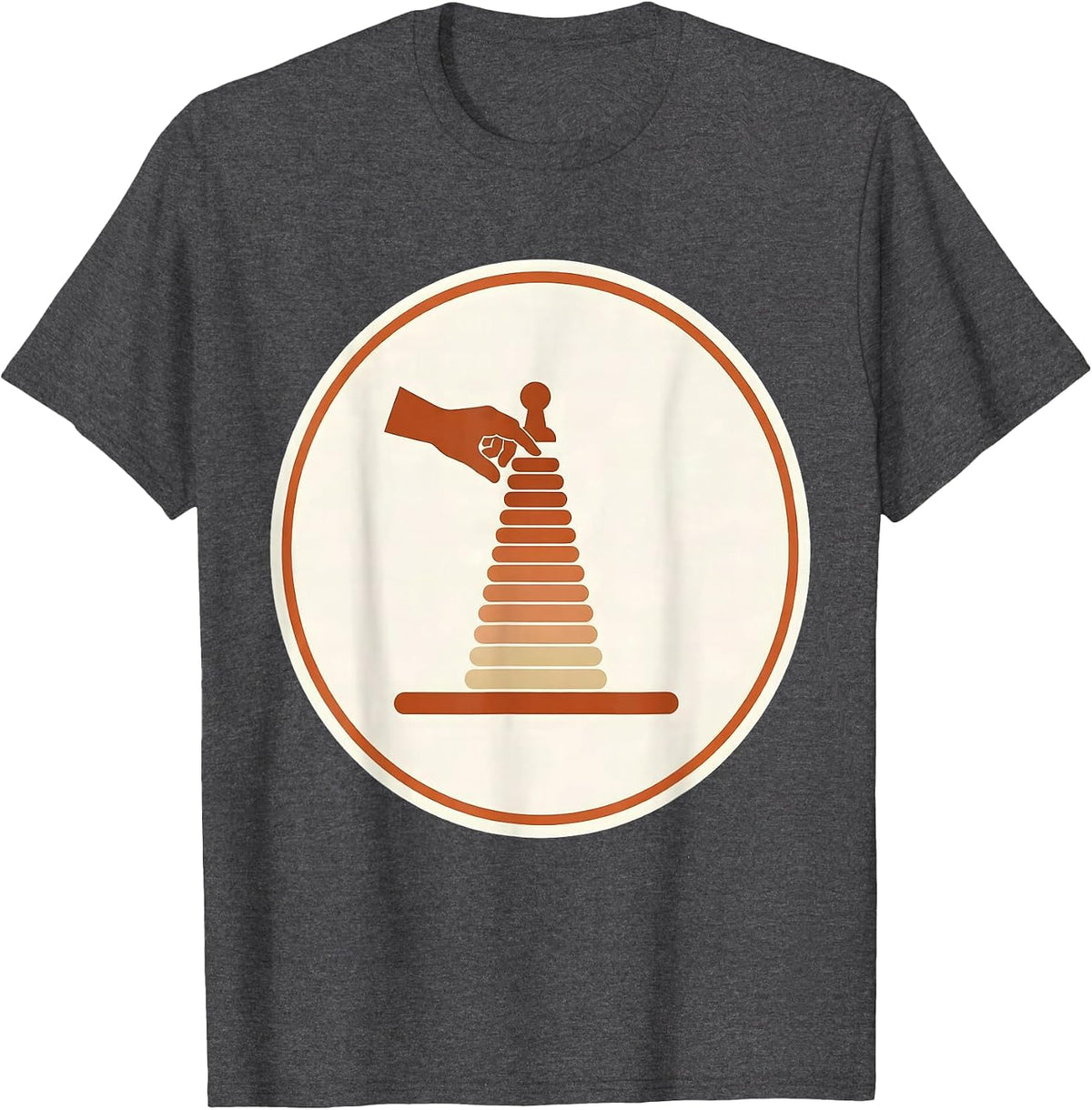 Men's Occupational Therapy Ring Stacking Kids OT Graphic T-Shirt - Dark Heather Grey