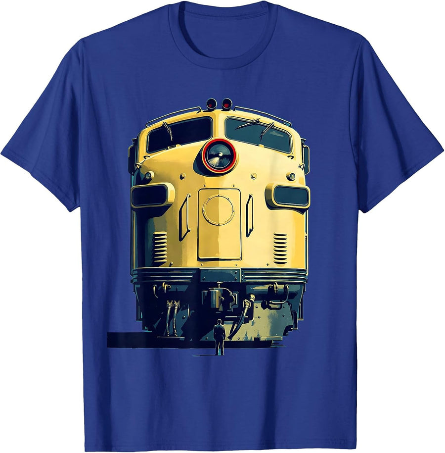 Enormous Locomotive Train Enthusiast Deadpan Humor T-Shirt - Royal Blue
