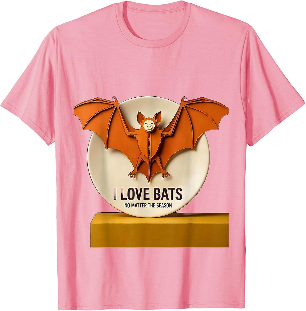 Men's I Love Bats No Matter The Season Vintage Bat Lover Halloween T-Shirt - Pink