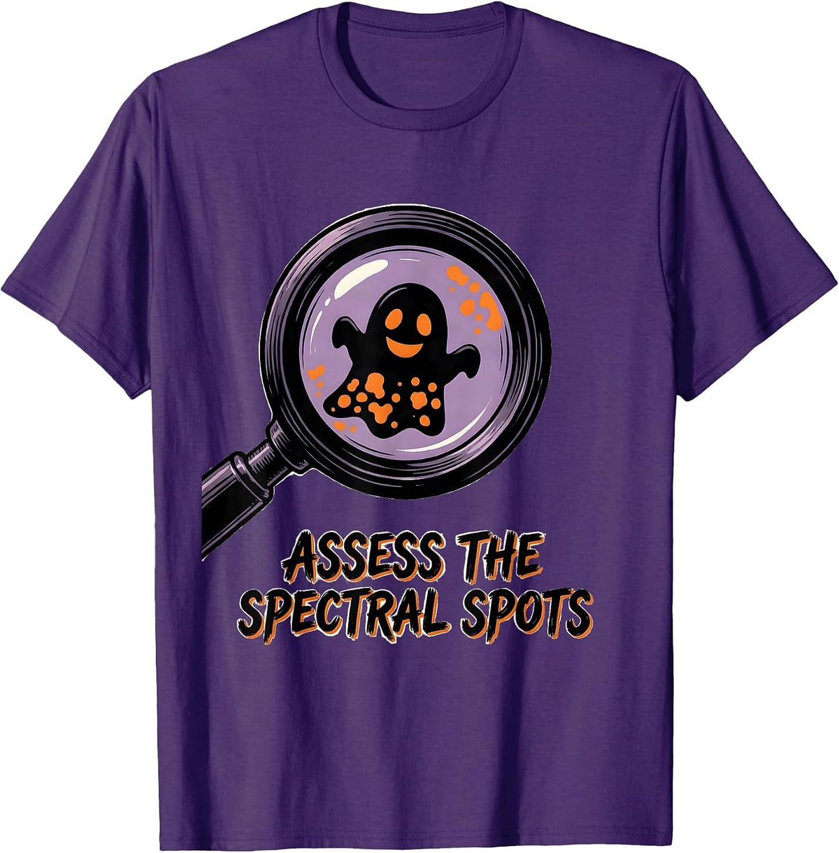 Assess The Spectral Spots Halloween Dermatology Esthetician T-Shirt - Purple