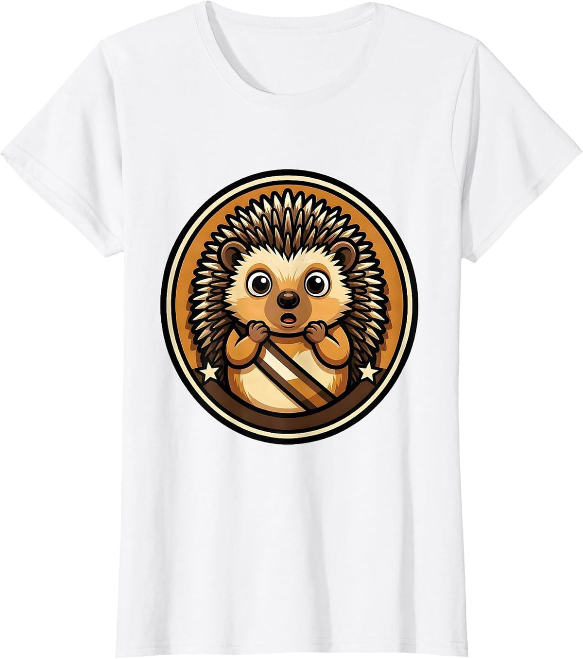 Women's Hedgehog Mascot Cute Animal Lover Humor T-Shirt - White