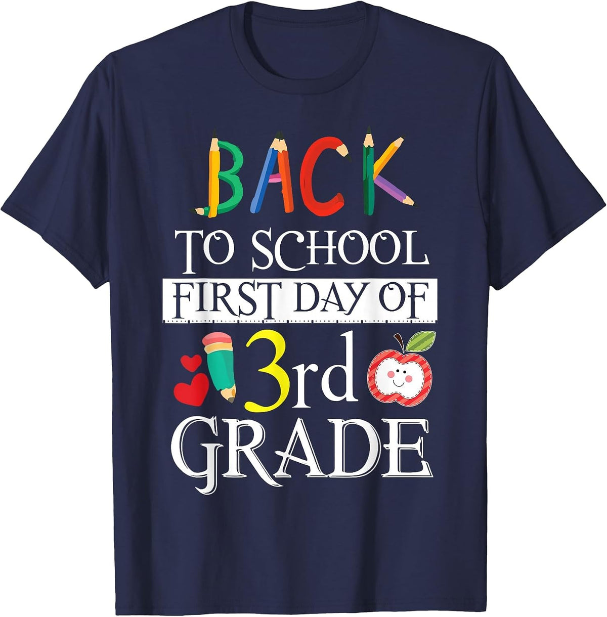 3rd Grade Shirt Back to School First Day of 3rd Grade Shirt T-Shirt - Navy Blue
