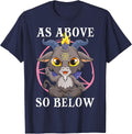 As Above So Below Baphomet Satanic Black Magic Satan Goat T-Shirt - Navy Blue