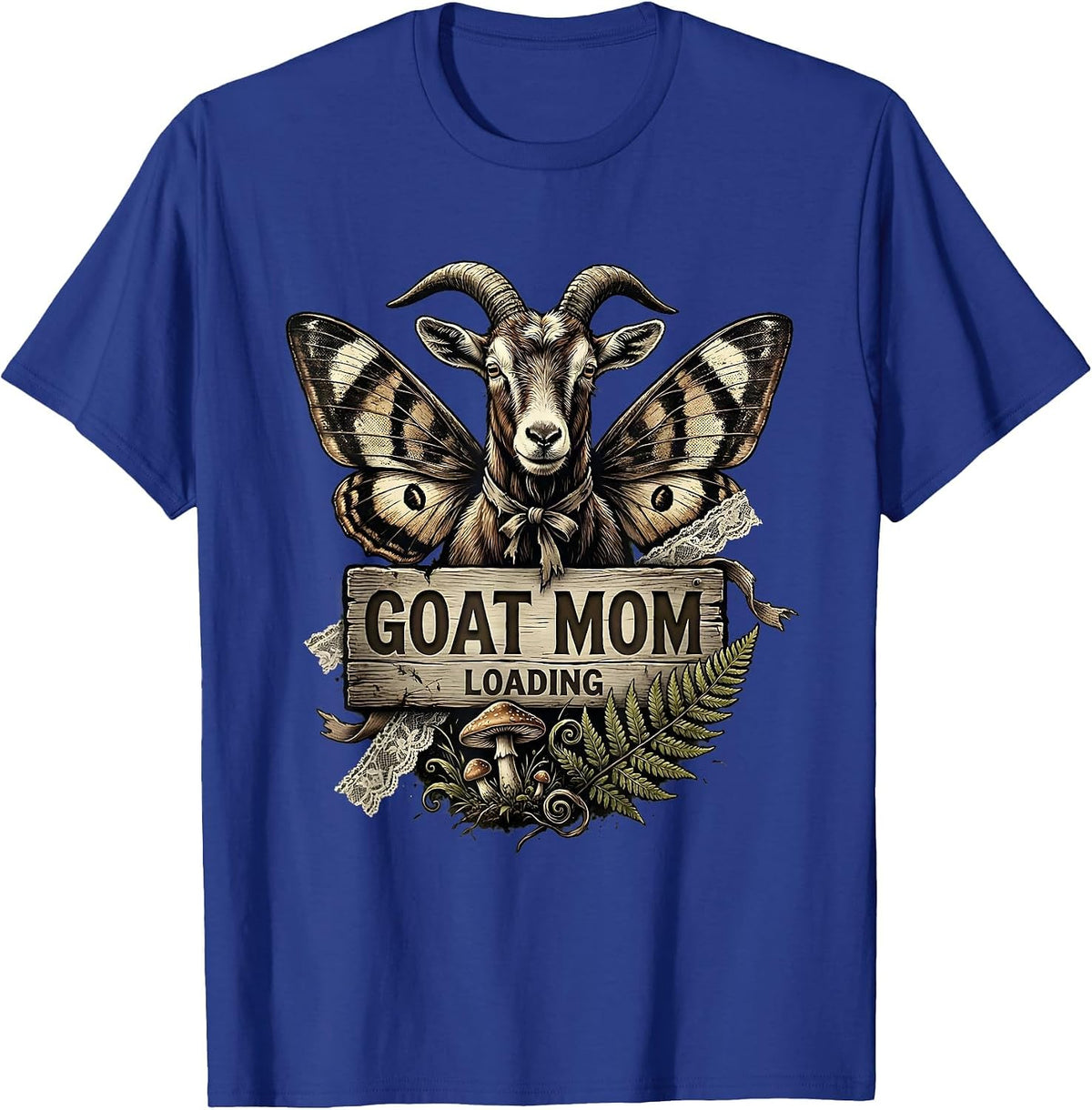 Goat Mom Loading Funny Goat Parent Design T-Shirt - Royal Blue