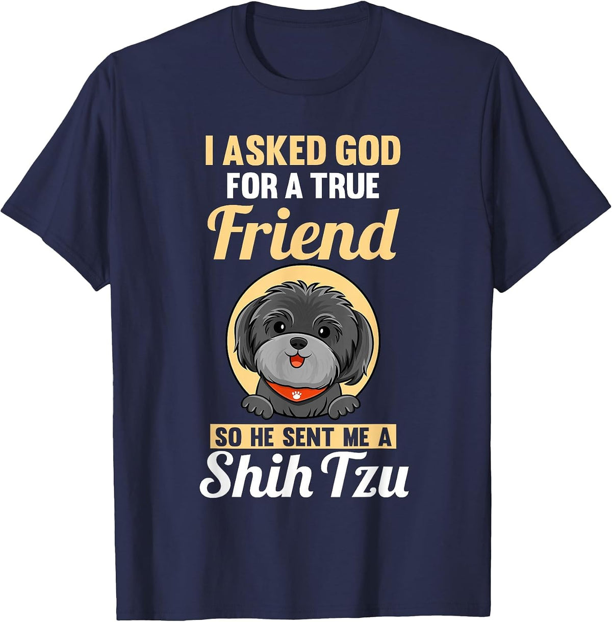 Dog Shih Tzu T-Shirt - Navy Blue