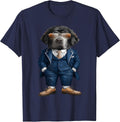 Men Woman Newfoundland Dog Suit Newfoundland Dog T-Shirt - Navy Blue