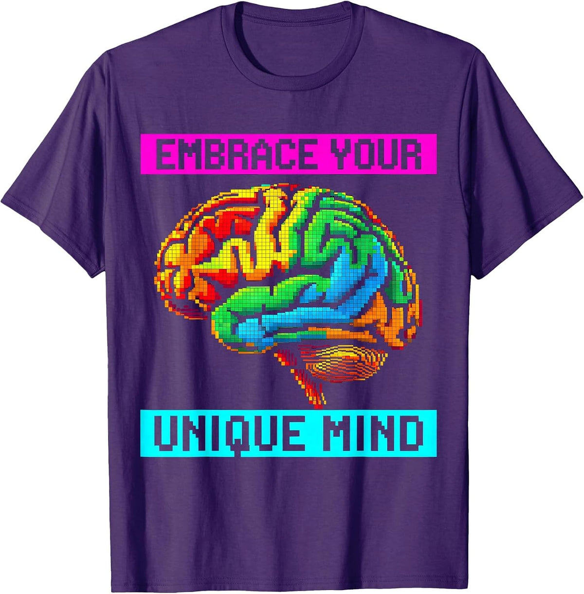 Men's Embrace Your Unique Mind Neurodiversity Design T-Shirt - Purple