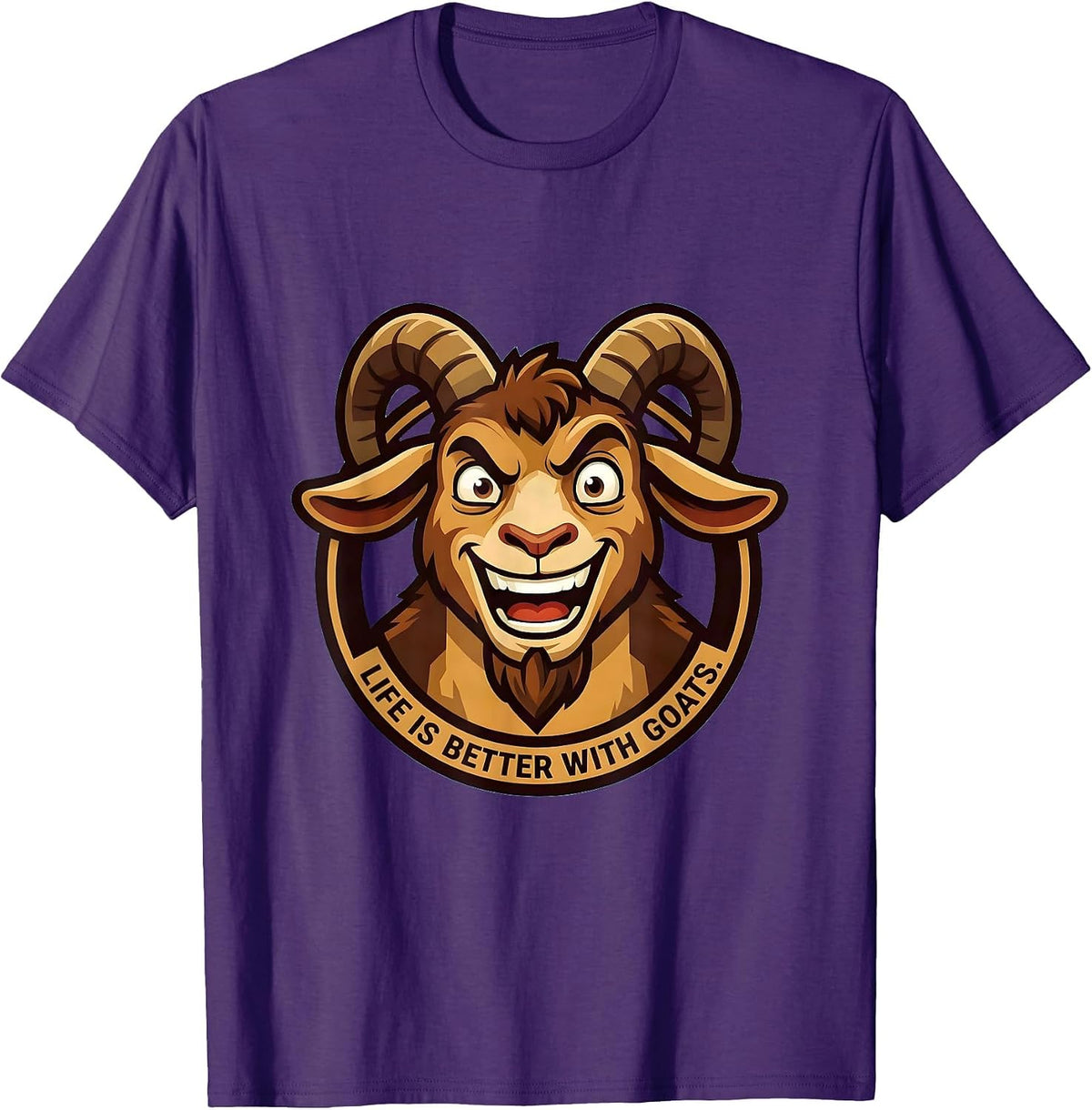 Life Is Better With Goats Farm Animal Design T-Shirt - Purple