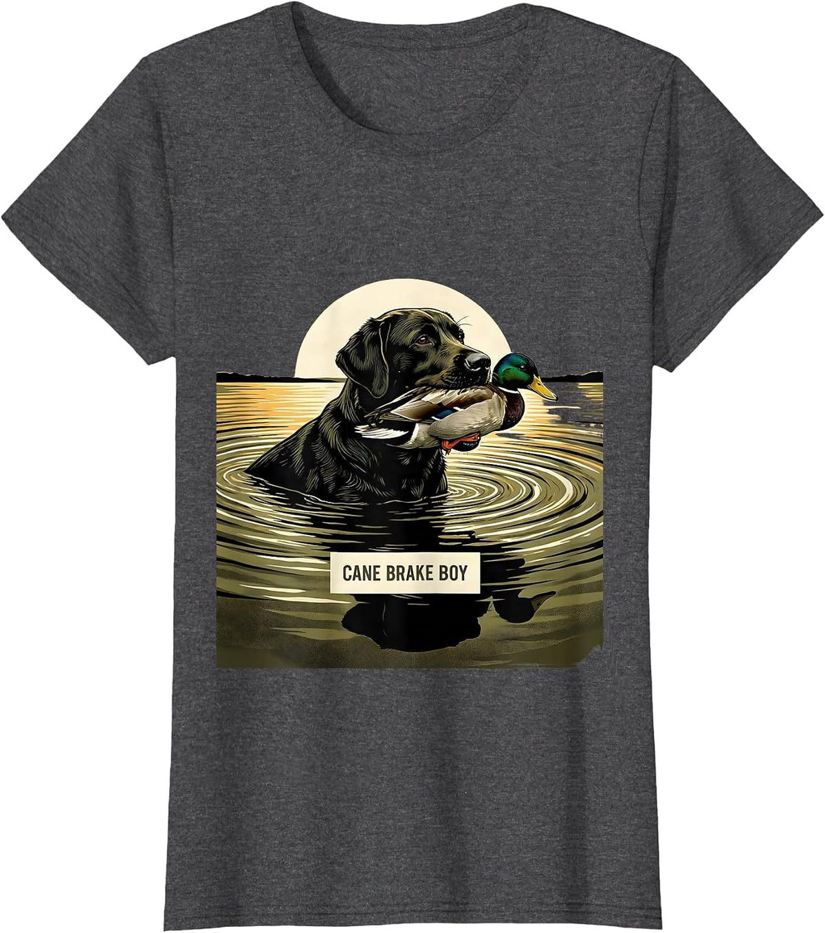 Women's Cane Brake Boy Vintage Labrador Duck Hunting Southern T-Shirt - Dark Heather Grey
