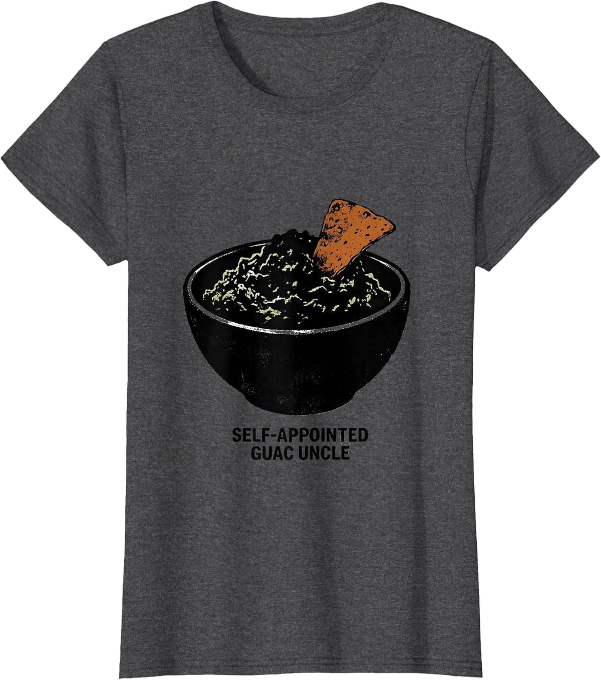Women's Self-Appointed Guac Uncle Funny Uncle Cinco De Mayo T-Shirt - Dark Heather Grey