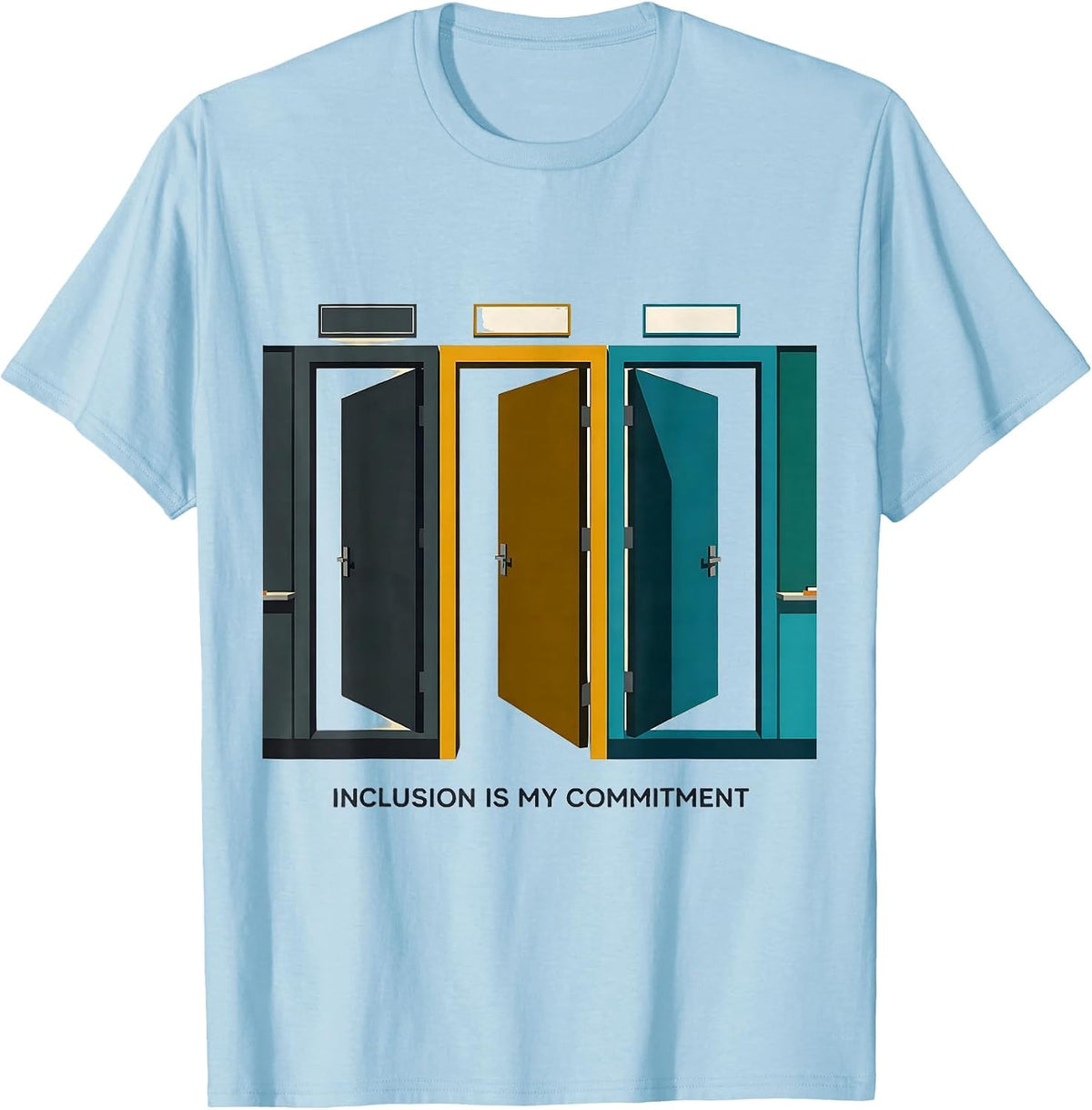 Men's Inclusion Is My Commitment Midcentury Modern Special T-Shirt - Baby Blue