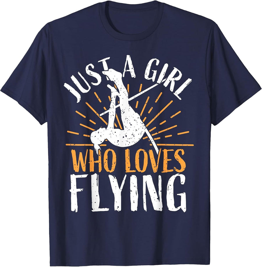 Girl Pole Vault - Woman Pole Vaulting T-Shirt - Navy Blue