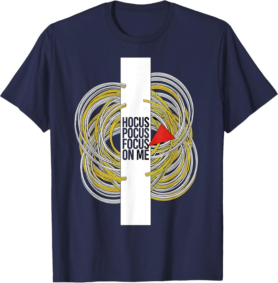 Hocus Pocus Focus On Me Funny Halloween Teacher Costume T-Shirt - Navy Blue