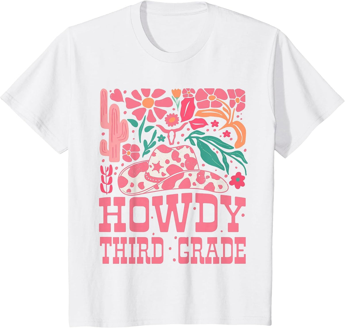 Howdy Third Grade Western Cowgirls 3rd Grade Squad Teacher T-Shirt - White
