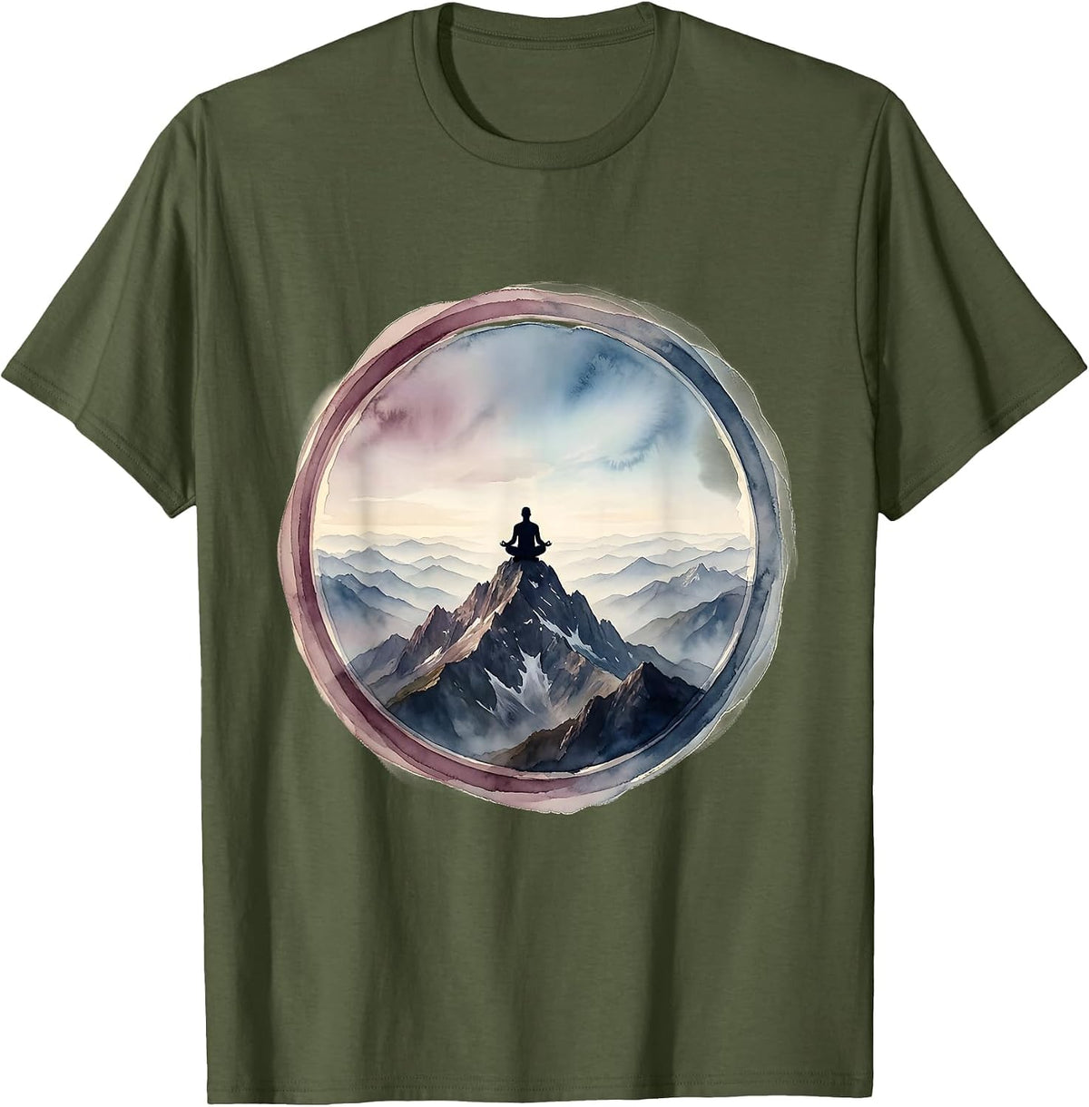 Men's Mental Health Matters Mountain Summit Illustration T-Shirt - Olive Green