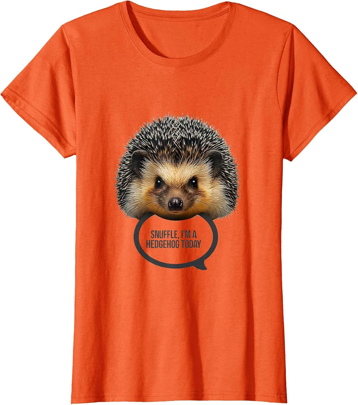 Snuffle, I'm A Hedgehog Today Cute Kawaii Animal Face T-Shirt - Orange