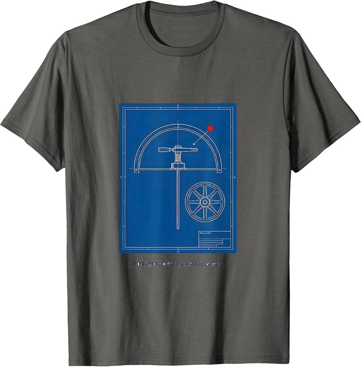 Men's I Only Move Once The Throttle's Open Funny Train Enthusiast T-Shirt - Asphalt Grey