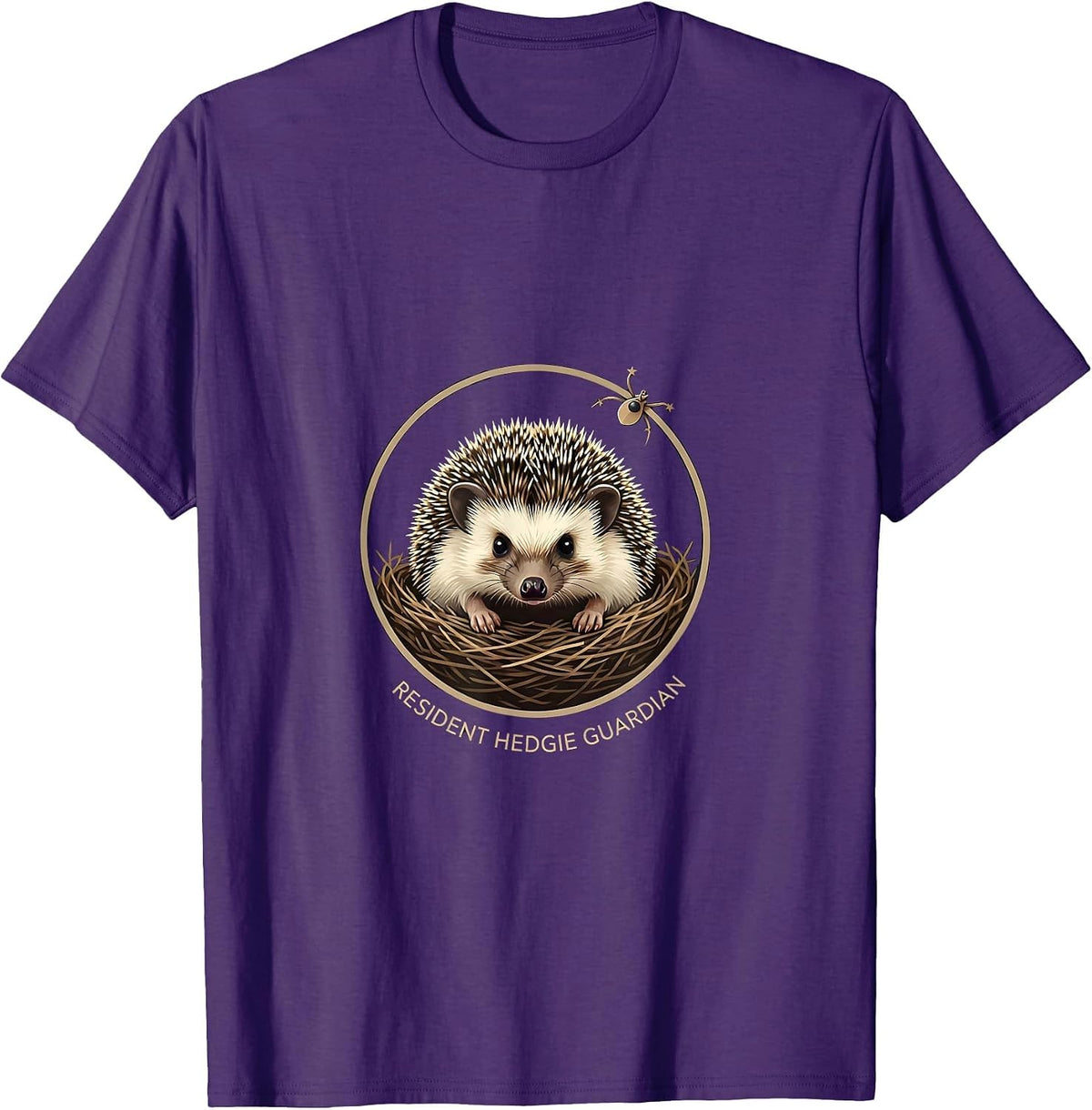 Men's Resident Hedgie Guardian Cute Hedgehog Pet Lover Humor T-Shirt - Purple